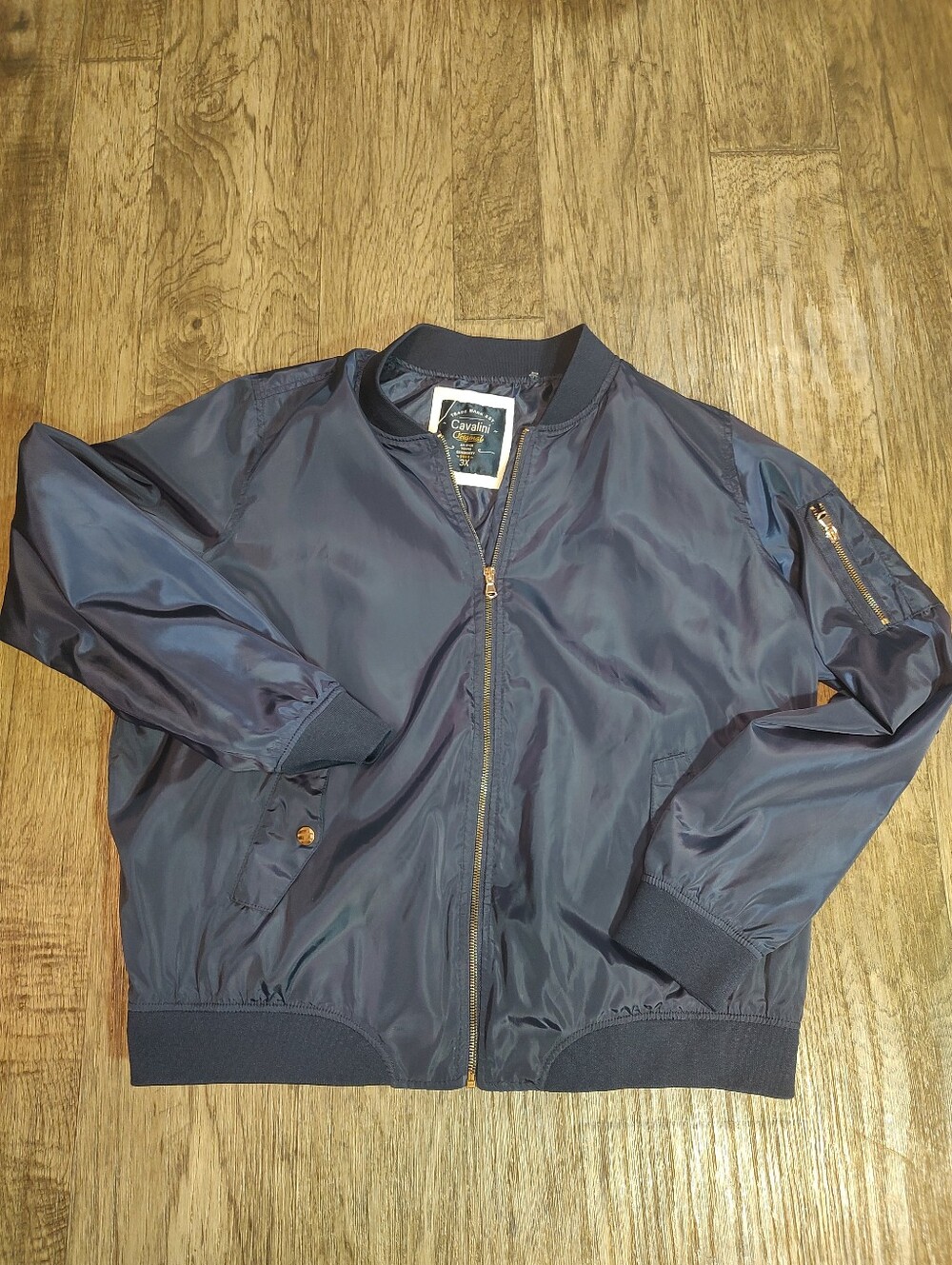 Cavalini Navy Lightweight Bomber Jacket Plus Size 3X